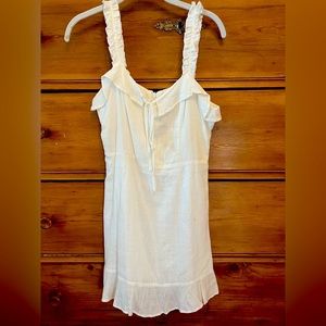 white linen dress